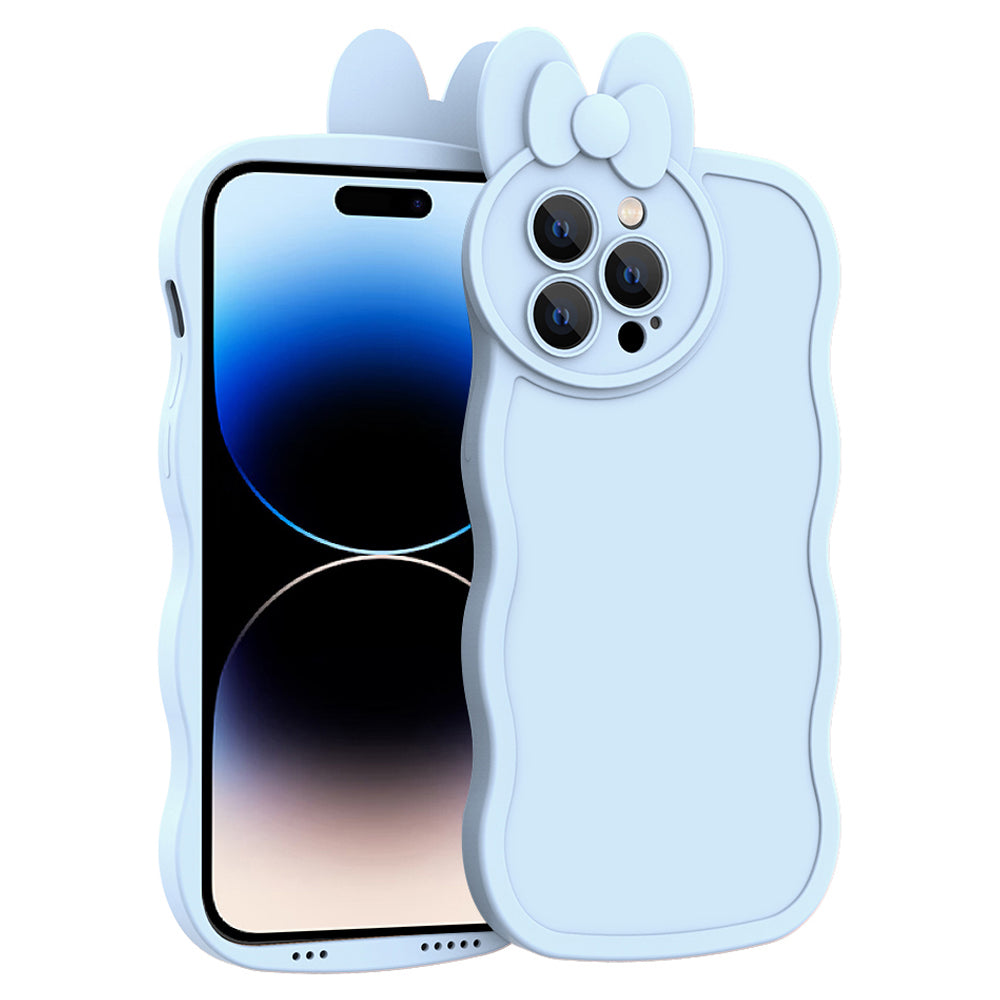 For iPhone 14 Pro Max Cute Rabbit-shape Liquid Silicone Case Anti-Scratch Protective Phone Cover with Lens Protector For iPhone 14 Pro Max Cute Rabbit-shape Liquid Silicone Case Anti-Scratch Protective Phone Cover with Lens Protector